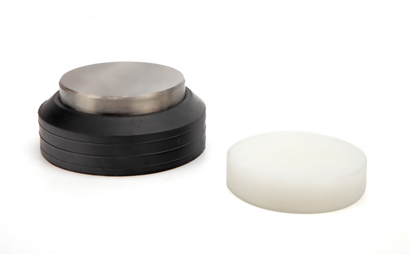 HBM 75 mm Stalen en Nylon Aambeeld in Rubberen Houder 3 x 10 cm