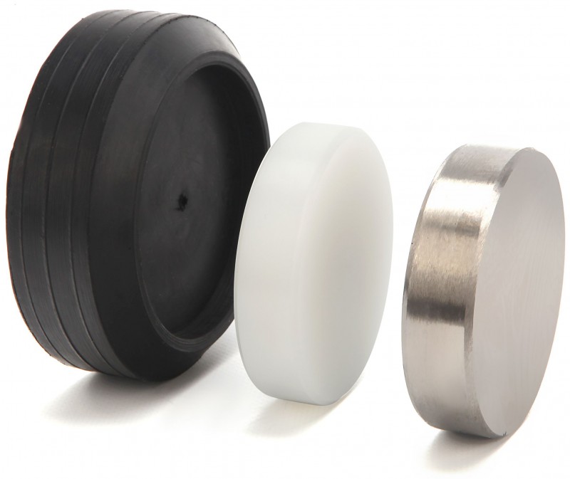HBM 75 mm Stalen en Nylon Aambeeld in Rubberen Houder 3 x 10 cm