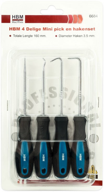 HBM 4-delige Mini Pick- en Hakenset Ø 3,5 mm HBM 4-delige Mini Pick- en Hakenset Ø 3,5 mm
