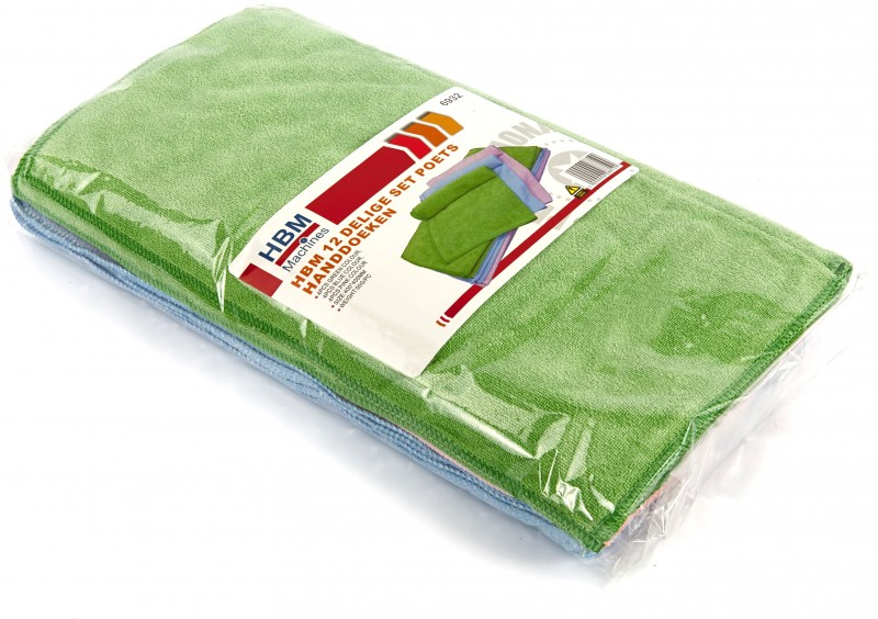 HBM 12-delige set poets handdoeken HBM 12-delige set poets handdoeken