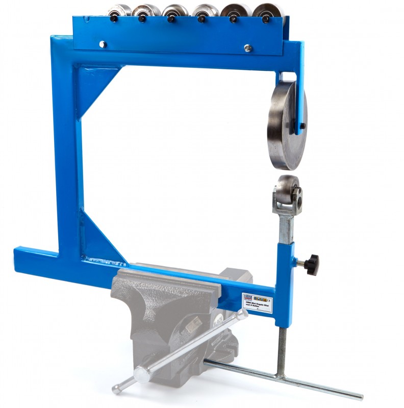 HBM Mini Engels Wiel met 8 Rollen, Insteekdiepte 400 mm, Roldiameter 25 mm, Max. materiaal dikte 1 mm