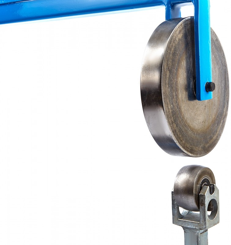 HBM Mini Engels Wiel met 8 Rollen, Insteekdiepte 400 mm, Roldiameter 25 mm, Max. materiaal dikte 1 mm