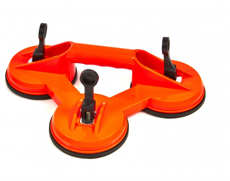 HBM Glasdrager / Zuignap met 3 Koppen 80kg Ø118 mm, 3 Zuignappen, Kunststof, Oranje HBM Glasdrager / Zuignap met 3 Koppen 80kg Ø118 mm, 3 Zuignappen, Kunststof, Oranje