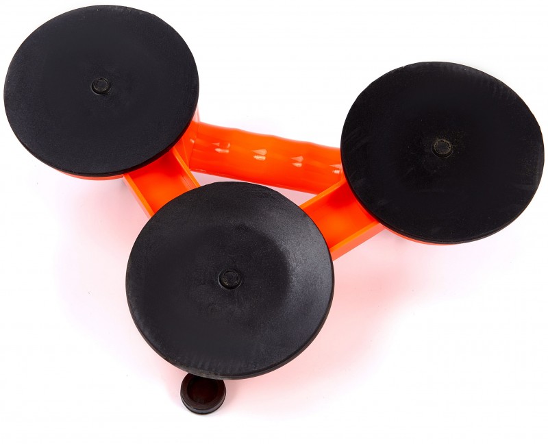 HBM Glasdrager / Zuignap met 3 Koppen 80kg Ø118 mm, 3 Zuignappen, Kunststof, Oranje HBM Glasdrager / Zuignap met 3 Koppen 80kg Ø118 mm, 3 Zuignappen, Kunststof, Oranje