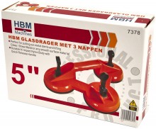 HBM Glasdrager / Zuignap met 3 Koppen 80kg Ø118 mm, 3 Zuignappen, Kunststof, Oranje HBM Glasdrager / Zuignap met 3 Koppen 80kg Ø118 mm, 3 Zuignappen, Kunststof, Oranje