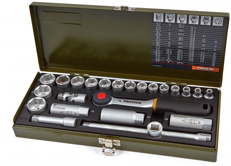Proxxon 24-delige Doppensleutelset 3/8 inch CrV