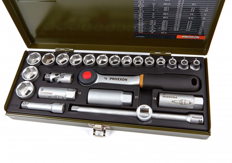 Proxxon 24-delige Doppensleutelset 3/8 inch CrV