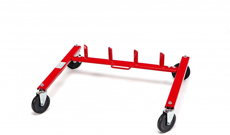 HBM rek voor hydraulische automover, 135 kg, 12 cm wielen, rood