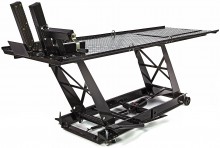 HBM 450 kg hydraulische motorheftafel verrijdbaar met luxe voorwielklem - zwart