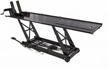 HBM 450 kg hydraulische motorheftafel verrijdbaar met luxe voorwielklem - zwart