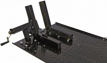 HBM 450 kg hydraulische motorheftafel verrijdbaar met luxe voorwielklem - zwart