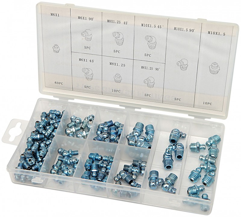 HBM 110-delig Vetnippel Assortiment voor Gereedschapswand