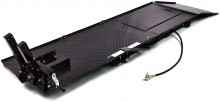 HBM motorheftafel 450 kg, hydraulisch en pneumatisch, verrijdbaar, luxe voorwielklem, zwart HBM motorheftafel 450 kg, hydraulisch en pneumatisch, verrijdbaar, luxe voorwielklem, zwart