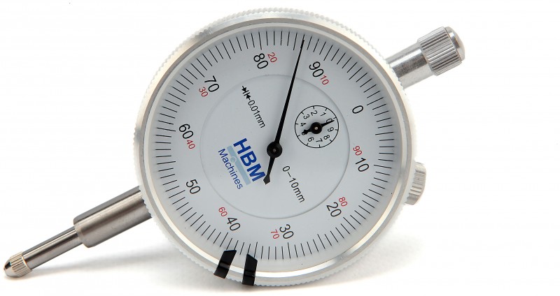 HBM Analoge Meetklok 0,01 mm Slag 10 mm Inclusief 5 Verlengstiften