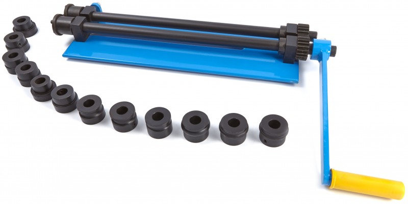 HBM RM 12 voor- en felsmachine, 1,2 mm, rollen 50 mm, uitlading 475 mm