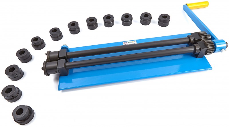 HBM RM 12 voor- en felsmachine, 1,2 mm, rollen 50 mm, uitlading 475 mm