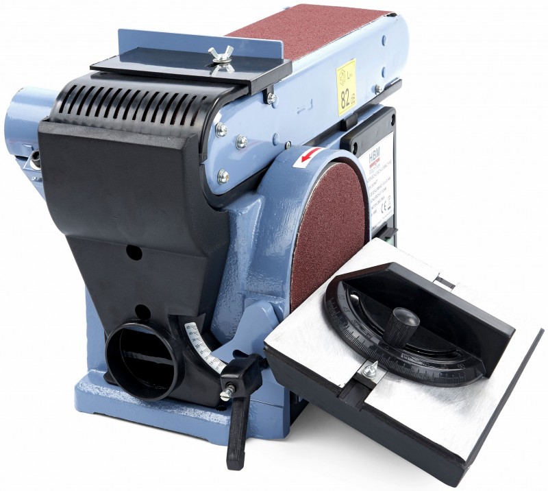 HBM 100 band- en schijfschuurmachine 350 W, tafel, kantelbaar, 2860 rpm, voor hout