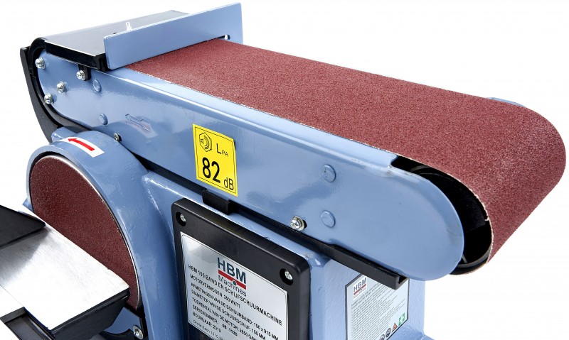 HBM 100 band- en schijfschuurmachine 350 W, tafel, kantelbaar, 2860 rpm, voor hout