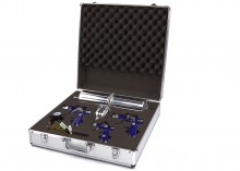 HBM Professionele 8-delige verfspuitenset met opbergkoffer, aluminium beker, universele sproeikop
