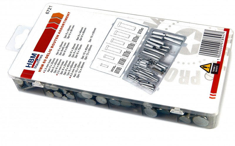 HBM 60-delige Borgpennen Assortiment voor Gereedschapswand