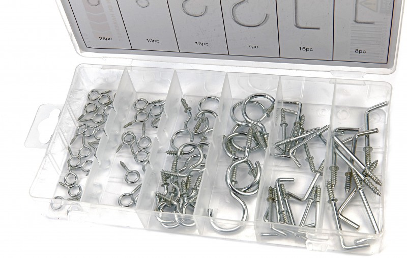 HBM 80-delige Ring-, Haken- en Schroefhakenset voor gereedschapswand HBM 80-delige Ring-, Haken- en Schroefhakenset voor gereedschapswand