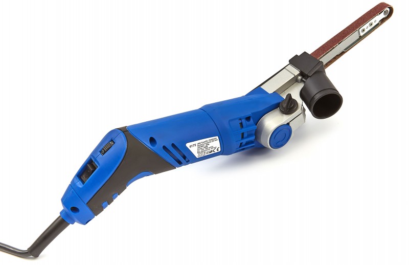 HBM Powerfile Elektrisk båndsliber 260 W 230 V 550 m/min til Træ, 75 mm, korn 80. HBM Powerfile Elektrisk båndsliber 260 W 230 V 550 m/min til Træ, 75 mm, korn 80.