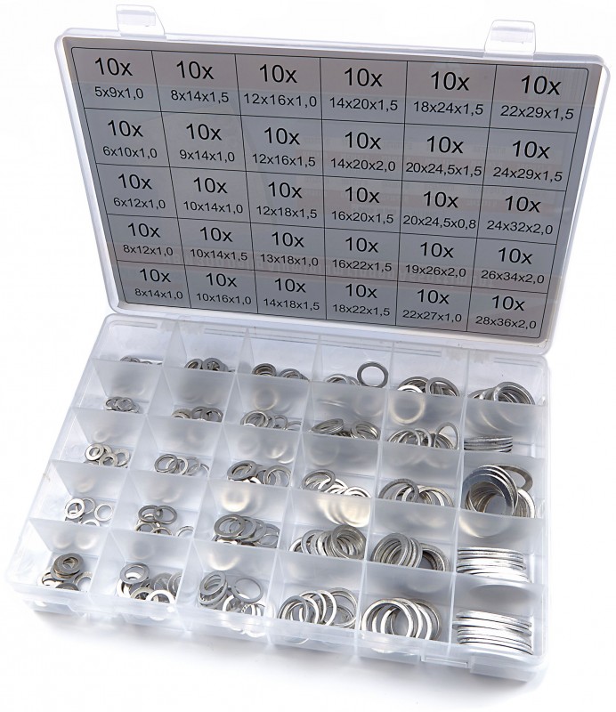 HBM 300-delt Aluminium Ringe Assortiment til Værktøjsvæg.