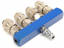 HBM 4-voudig Pneumatisch Verdeelblok met EURO Connector HBM 4-voudig Pneumatisch Verdeelblok met EURO Connector