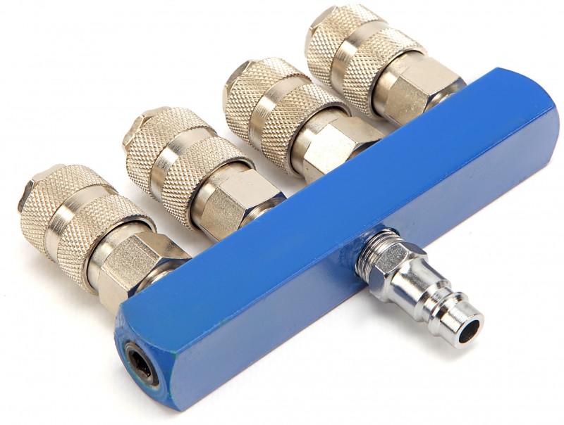 HBM 4-voudig Pneumatisch Verdeelblok met EURO Connector HBM 4-voudig Pneumatisch Verdeelblok met EURO Connector
