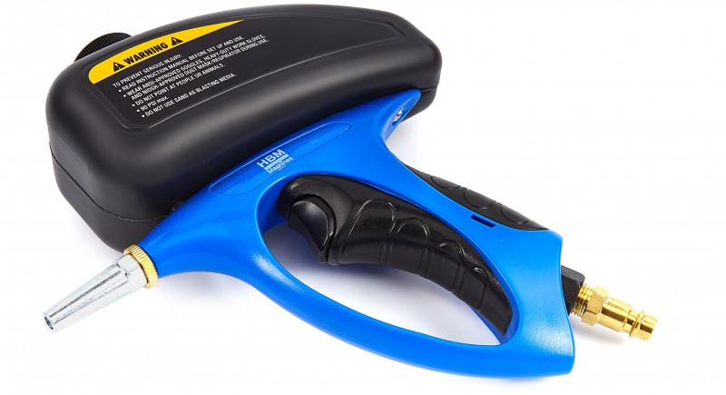 HBM Spot Straalpistool met 2 kg grit en 2 nozzles, luchtverbruik 160 l/min, nozzle 5 mm