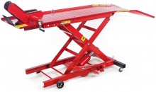 HBM motorheftafel 360 kg verrijdbaar rood 221,5 x 48 cm, max. hoogte 80 cm