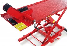 HBM motorheftafel 360 kg verrijdbaar rood 221,5 x 48 cm, max. hoogte 80 cm