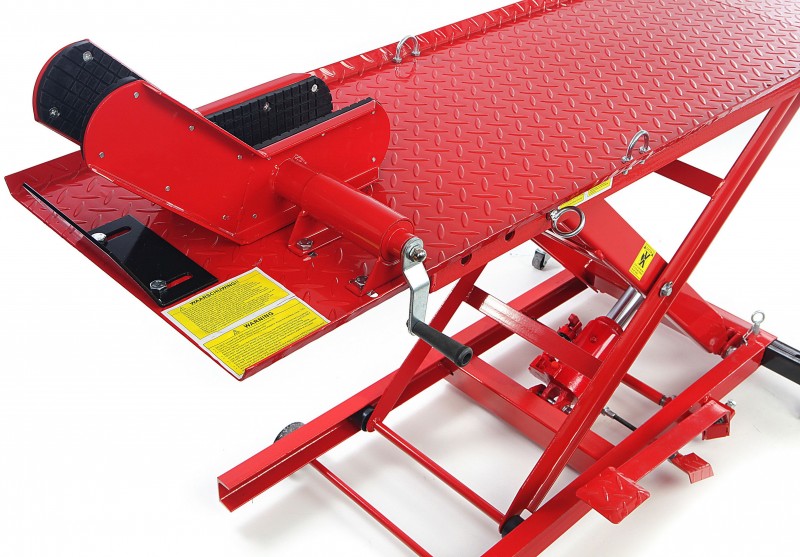 HBM motorheftafel 360 kg verrijdbaar rood 221,5 x 48 cm, max. hoogte 80 cm