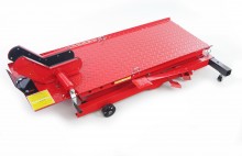 HBM motorheftafel 360 kg verrijdbaar rood 221,5 x 48 cm, max. hoogte 80 cm