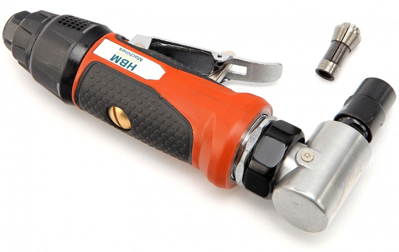 HBM Profi Variabele Pneumatische Haakse Stiftslijper 20.000 rpm 6 Bar 113 l/min 530 g HBM Profi Variabele Pneumatische Haakse Stiftslijper 20.000 rpm 6 Bar 113 l/min 530 g