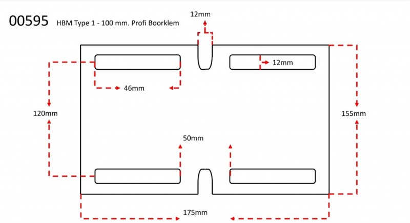 HBM Type 1 Boorklemmen 100 mm klembereik