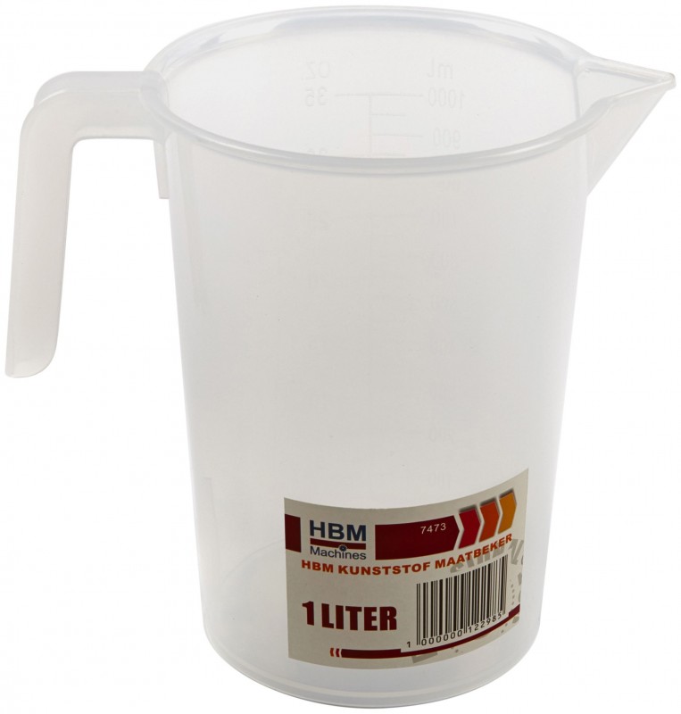 HBM Kunststof Maatbeker 1 Liter, Milliliter & oz, Ø120 mm