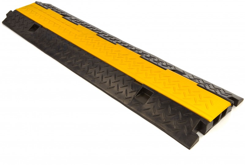 HBM kabelbrug/kabelgoot 100 cm met klep, 2 kanalen, rubber, max. kabeldikte 25 mm, max. belasting 9 t HBM kabelbrug/kabelgoot 100 cm met klep, 2 kanalen, rubber, max. kabeldikte 25 mm, max. belasting 9 t