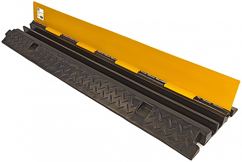 HBM kabelbrug/kabelgoot 100 cm met klep, 2 kanalen, rubber, max. kabeldikte 25 mm, max. belasting 9 t HBM kabelbrug/kabelgoot 100 cm met klep, 2 kanalen, rubber, max. kabeldikte 25 mm, max. belasting 9 t