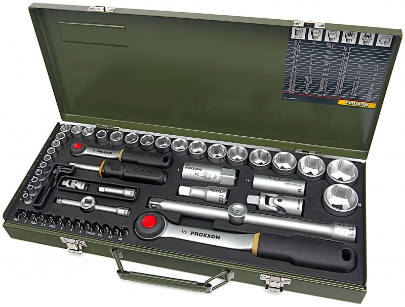 Proxxon 23040 56-delige 1/4 en 1/2 inch doppenset Proxxon 23040 56-delige 1/4 en 1/2 inch doppenset