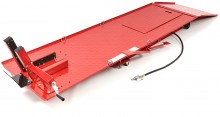 HBM 450 kg Motorheftafel Hydraulisch en Pneumatisch, Verrijdbaar, Luxe Voorwielklem, Rood