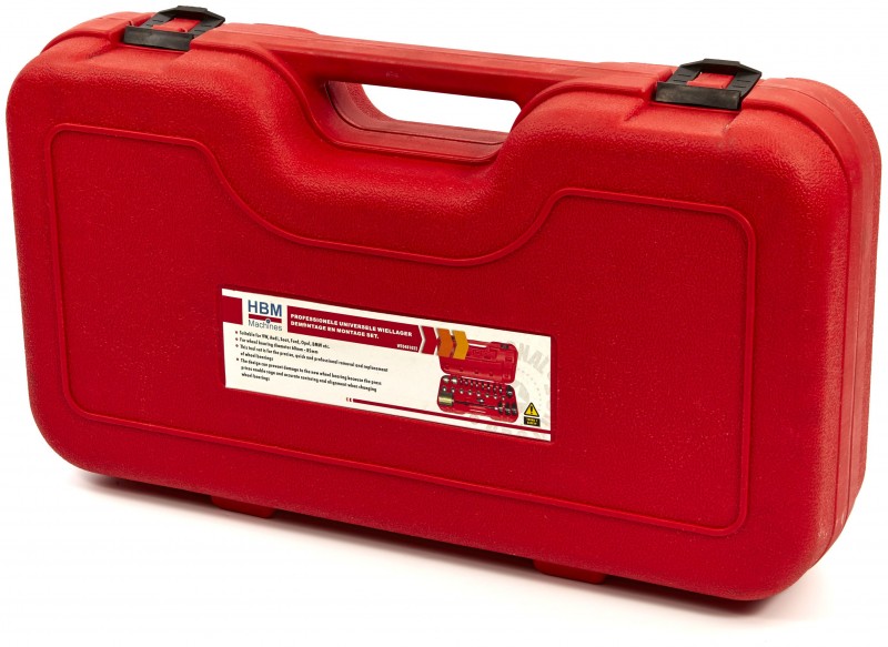 HBM Universele wiellager montageset en demontageset met opbergkoffer, polyethyleen koffer, 11,5 kg
HBM Universele wiellager montageset en demontageset met opbergkoffer, polyethyleen koffer, 11,5 kg