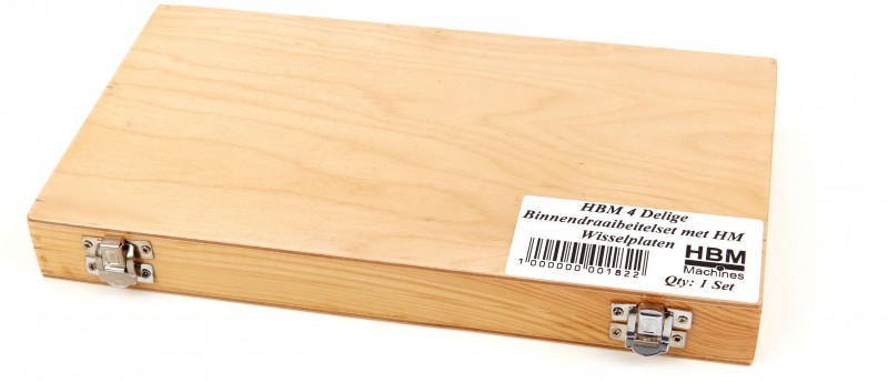 HBM 4-delige binnendraaibeitelset met HM-wisselplaten