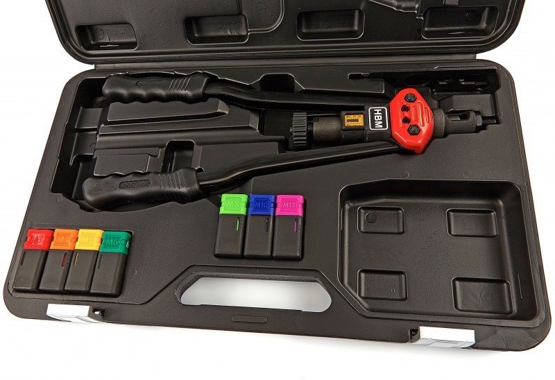 HBM Professionel blindnitte-møtrik-tang M3-M12 41 cm med opbevaringstaske HBM Professionel blindnitte-møtrik-tang M3-M12 41 cm med opbevaringstaske