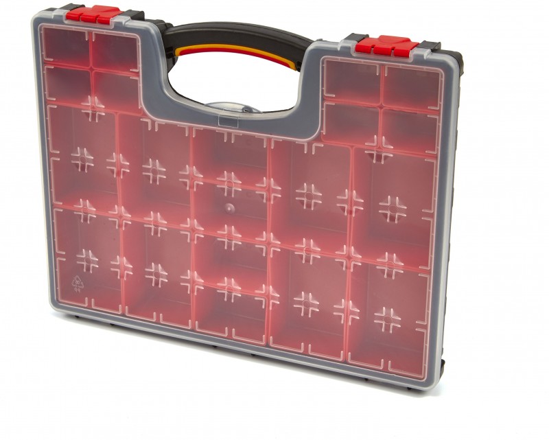 HBM assortimentsdoos met 20 losse bakjes voor gereedschapswand 42 x 33,5 x 6,5 cm