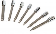HBM 7-delige 3/8 inch lange inbus doppenset 3–10 mm met kogelkop