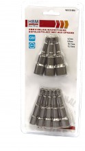HBM 8-delige magnetische dopsleutelset met HEX-opname, chromevanadium