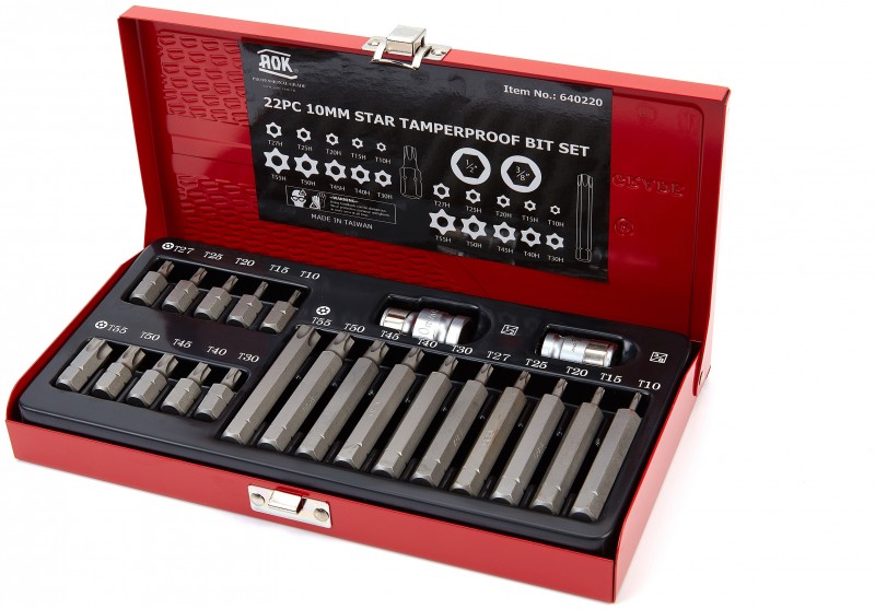 AOK 22-delige Slagvaste Professionele Torx Bitset