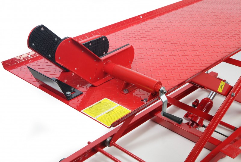 HBM motorheftafel 450 kg - rood, 250 cm x 66 cm, maximale hoogte 80 cm