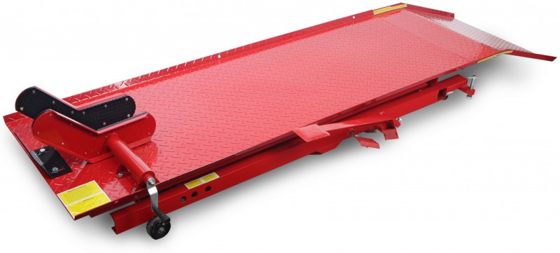 HBM motorheftafel 450 kg - rood, 250 cm x 66 cm, maximale hoogte 80 cm